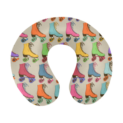 Roller skate Pattern Print Design A01 U-Shaped Travel Neck Pillow