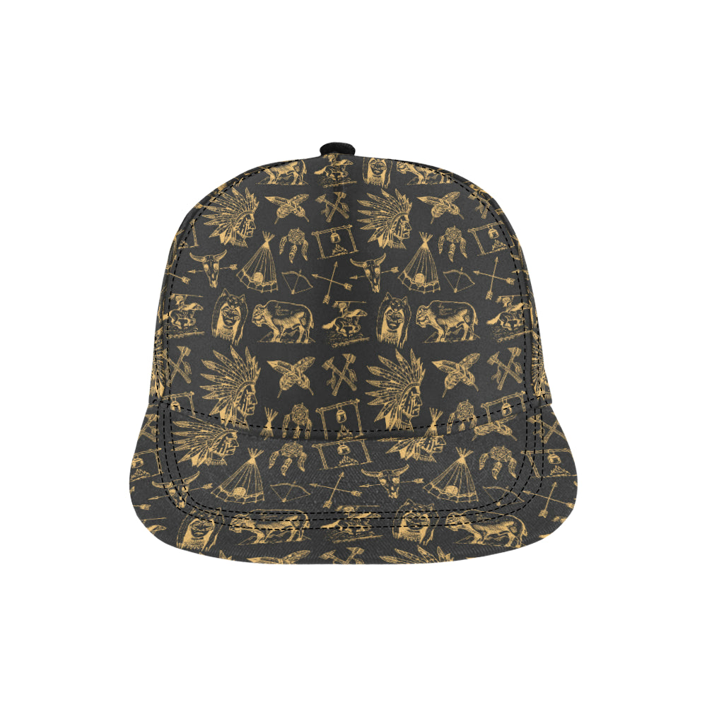 American indian Gold Style Snapback Cap