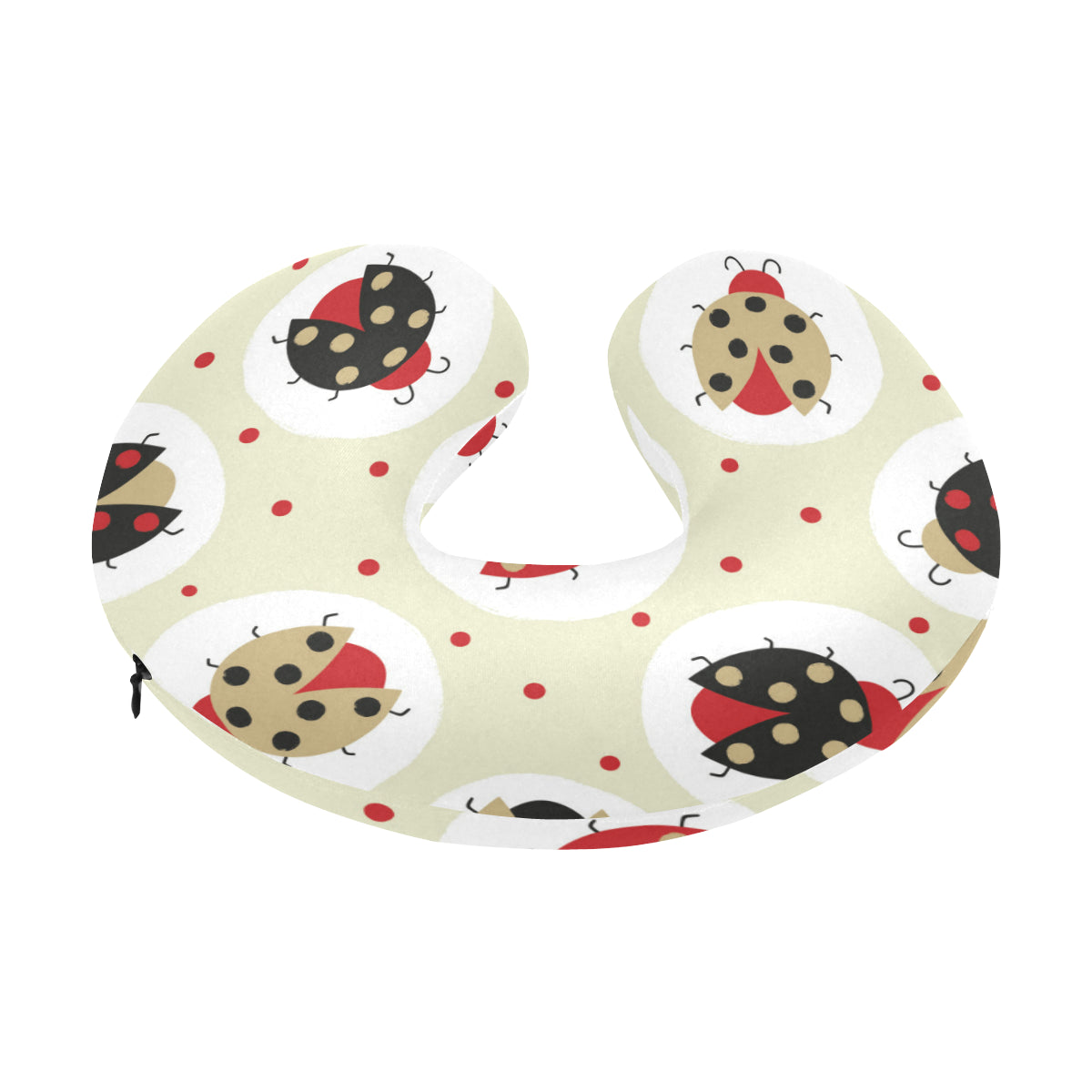 Ladybug Pattern Print Design 03 U-Shaped Travel Neck Pillow