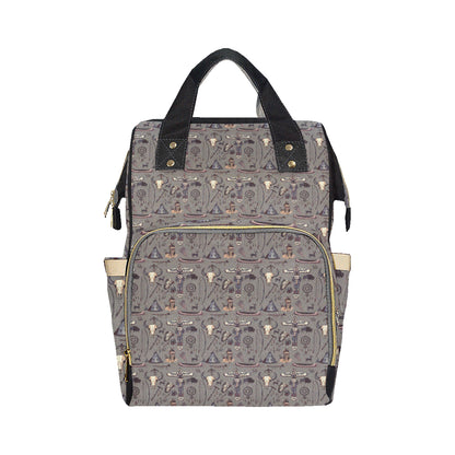 Native Indian life Design Print Diaper Bag Backpack