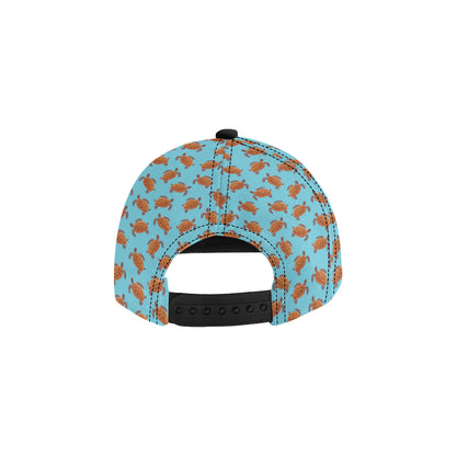 Brow Sea Turtle Print Pattern Snapback Cap