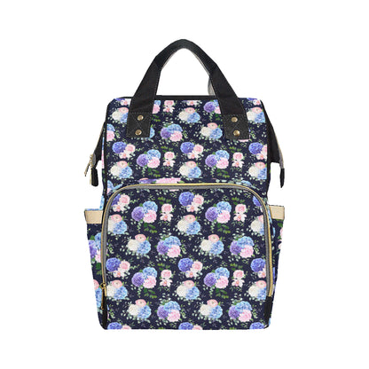Hydrangea Pattern Print Design HD01 Diaper Bag Backpack