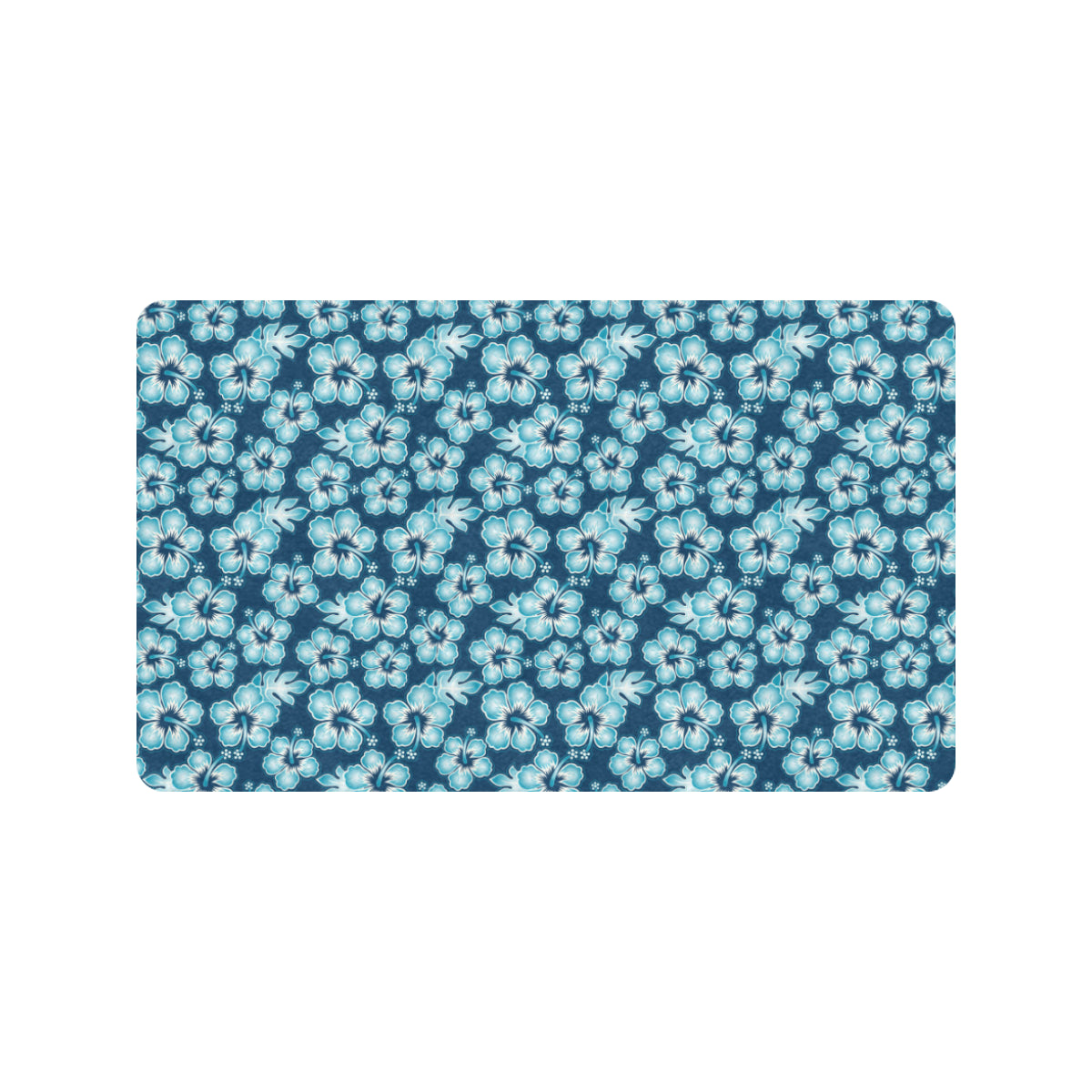 Hibiscus Flower Hawaiian Themed Rubber Doormat