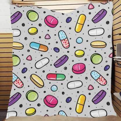 Pill Pattern Print Design A04 Premium Quilt