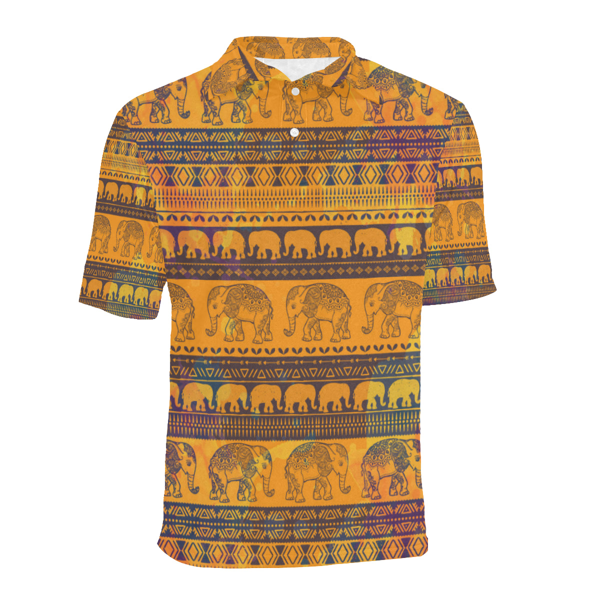 Elephant Aztec Men Polo Shirt