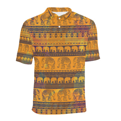 Elephant Aztec Men Polo Shirt
