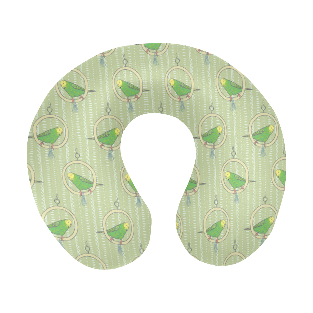 Budgerigar Pattern Print Design 02 U-Shaped Travel Neck Pillow