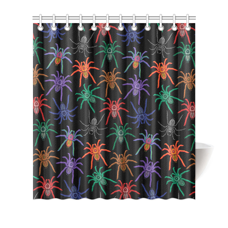 Tarantula Neon Color Pattern Print Design 03 Shower Curtain