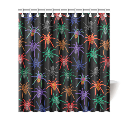 Tarantula Neon Color Pattern Print Design 03 Shower Curtain