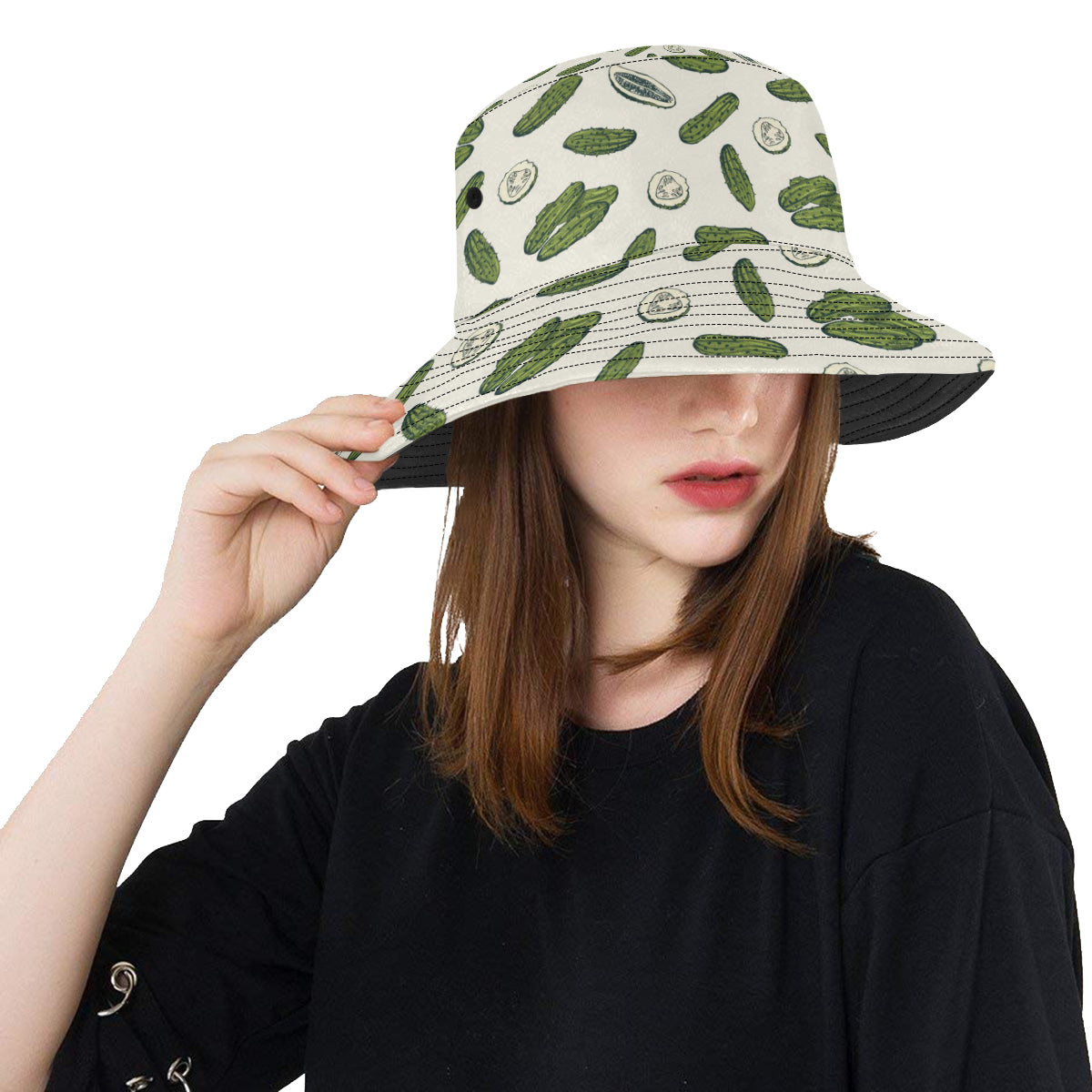 Cucumber Pattern Print Design CC05 Unisex Bucket Hat