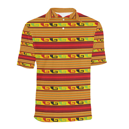 Mexican Blanket Ornament Print Pattern Men Polo Shirt