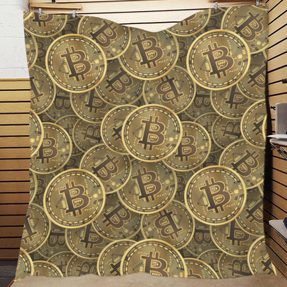 Bitcoin Pattern Print Design DO01 Premium Quilt
