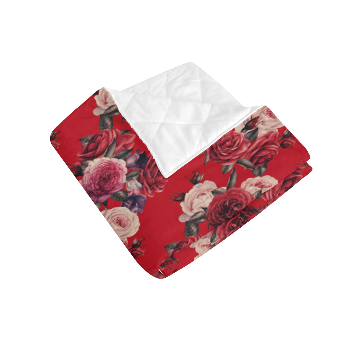 Rose Red Pattern Print Design RO07 Premium Quilt