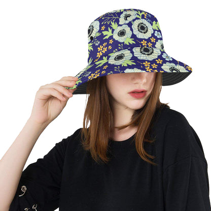 Anemone Pattern Print Design AM06 Unisex Bucket Hat