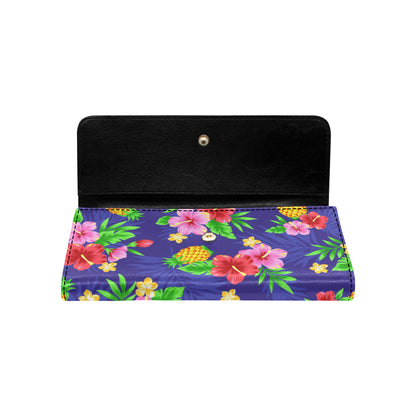 Hawaiian Themed Pattern Print Design H05 Women's Trifold Wallet