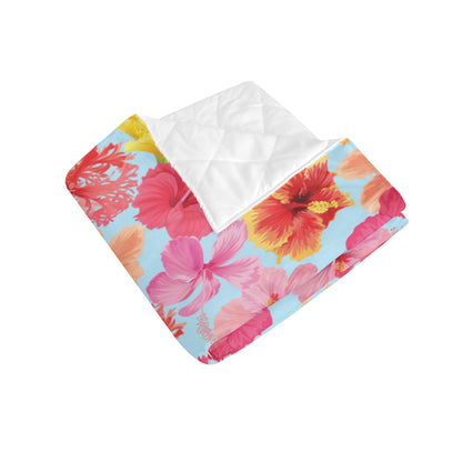 Hibiscus Pattern Print Design HB020 Premium Quilt