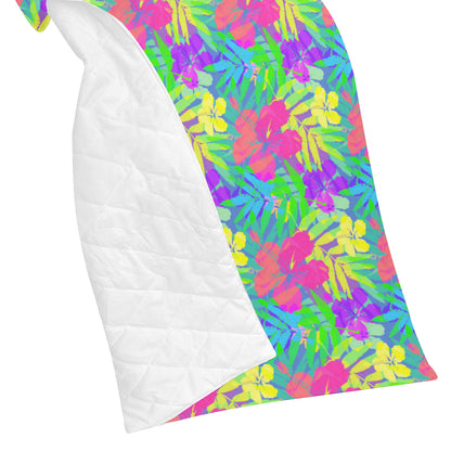 Neon Tropical Pattern Print Design A03 Premium Quilt