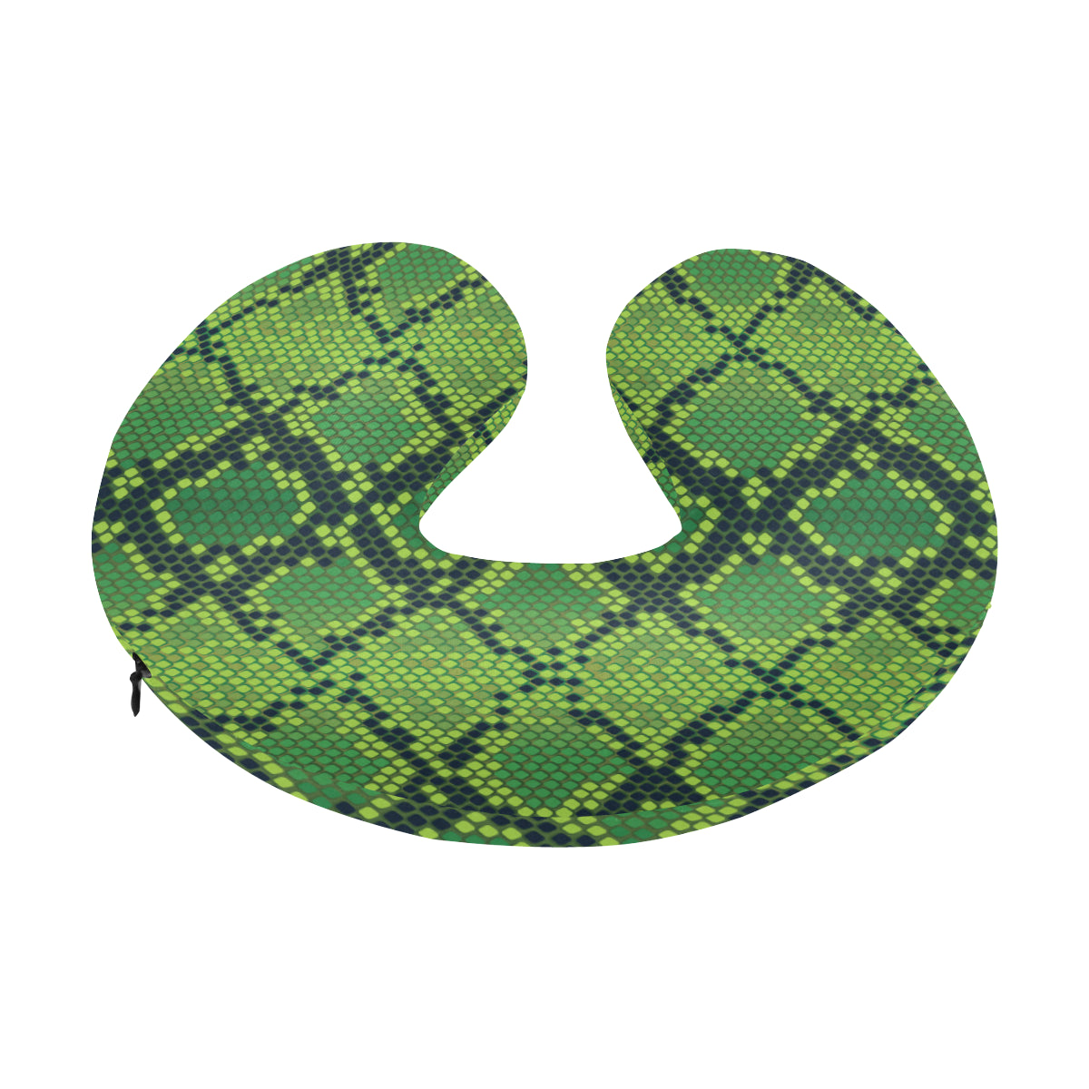 Python Green Pattern Print Design A01 U-Shaped Travel Neck Pillow