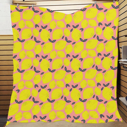 Lemon Pattern Print Design LM03 Premium Quilt