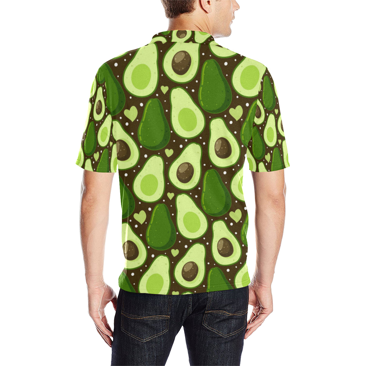 Avocado Pattern Print Design AC04 Men Polo Shirt