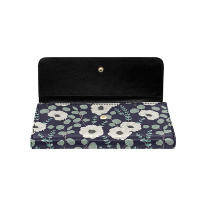Anemone Pattern Print Design AM01 Women's Trifold Wallet