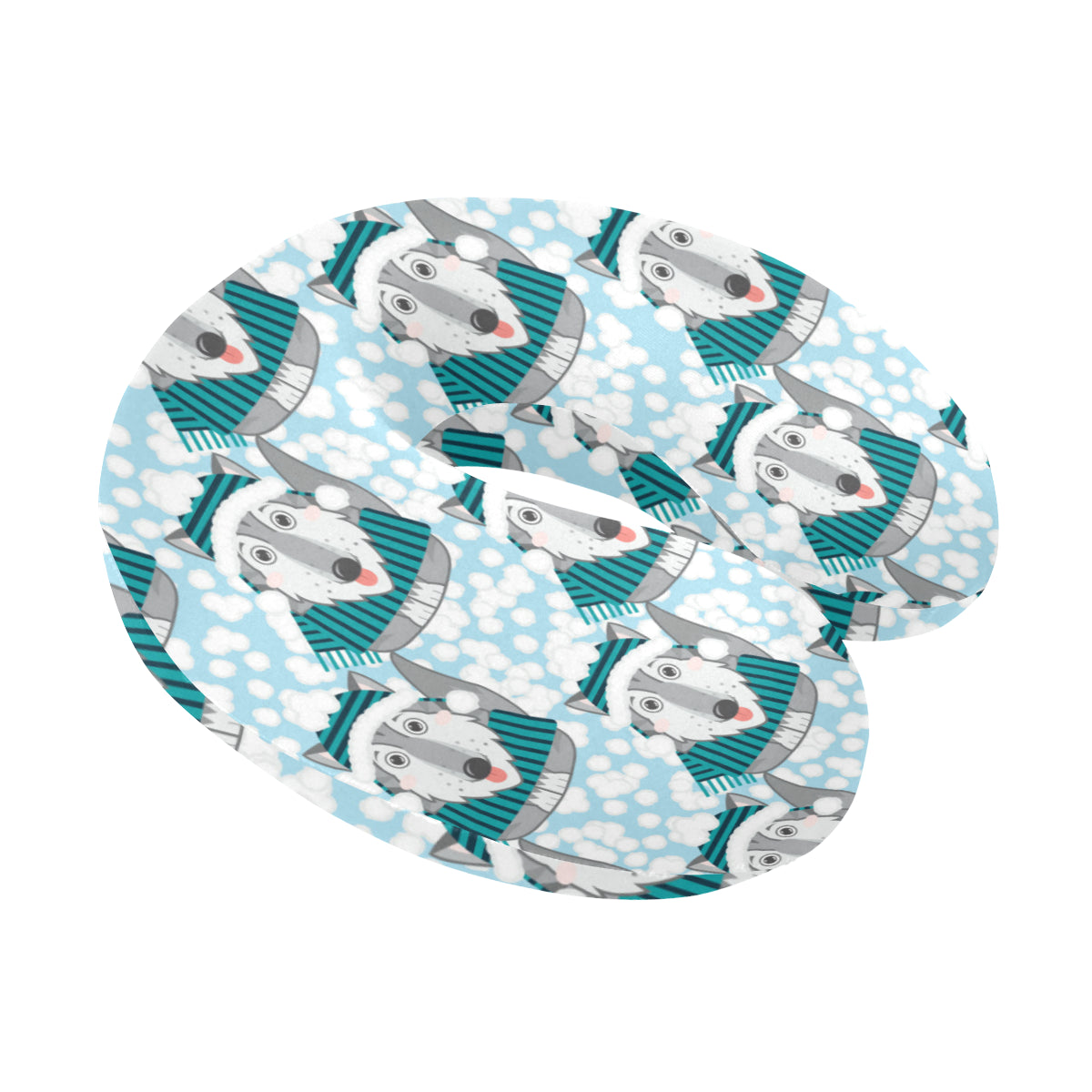 Alaskan Malamute Pattern Print Design 01 U-Shaped Travel Neck Pillow