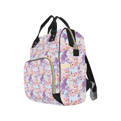 Lilac Pattern Print Design LI03 Diaper Bag Backpack