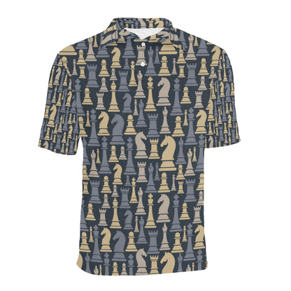 Chess Pattern Print Design 04 Men Polo Shirt