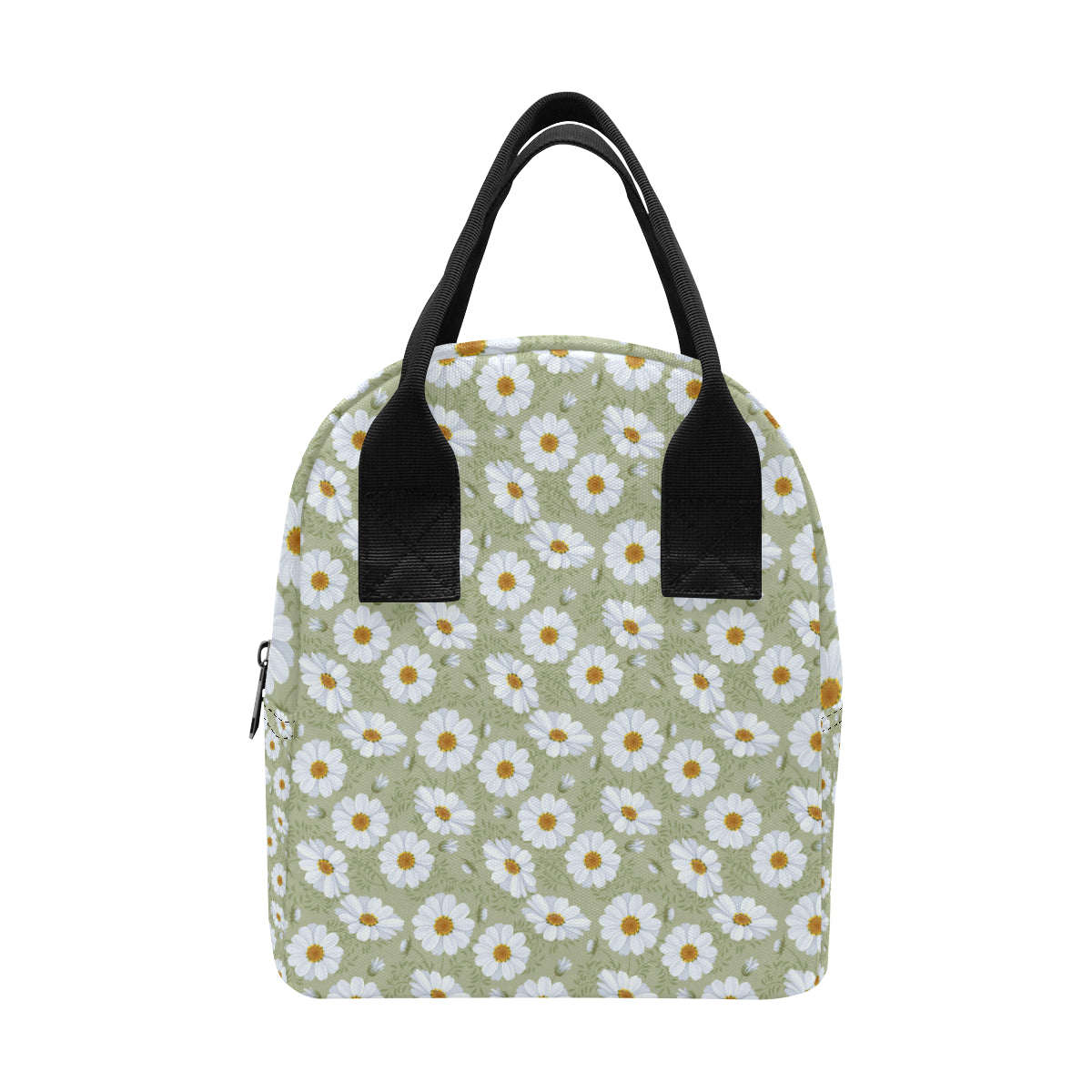 Daisy Yellow Print Pattern Insulated Lunch Bag