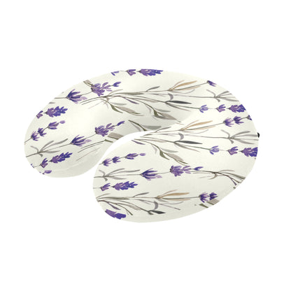 Lavender Pattern Print Design 01 U-Shaped Travel Neck Pillow