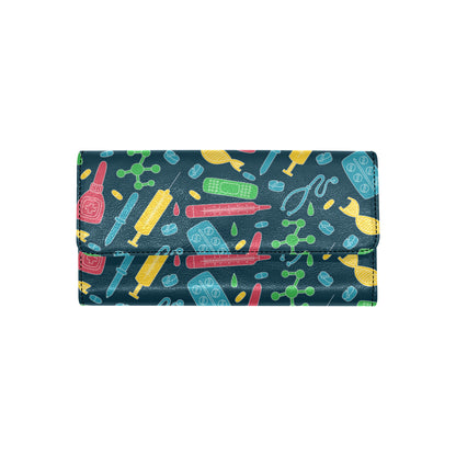 Phlebotomist Pattern Print Design A03 Women's Trifold Wallet