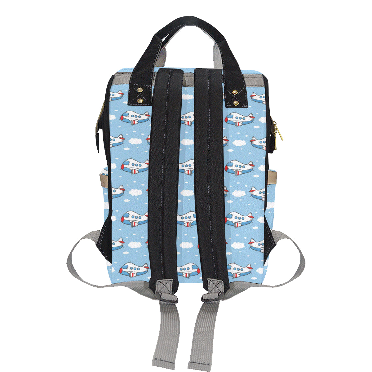 Airplane Cartoon Pattern Print Design 07 Diaper Bag Backpack