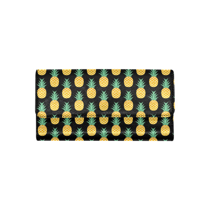 Pineapple Pattern Print Design A03 Women's Trifold Wallet
