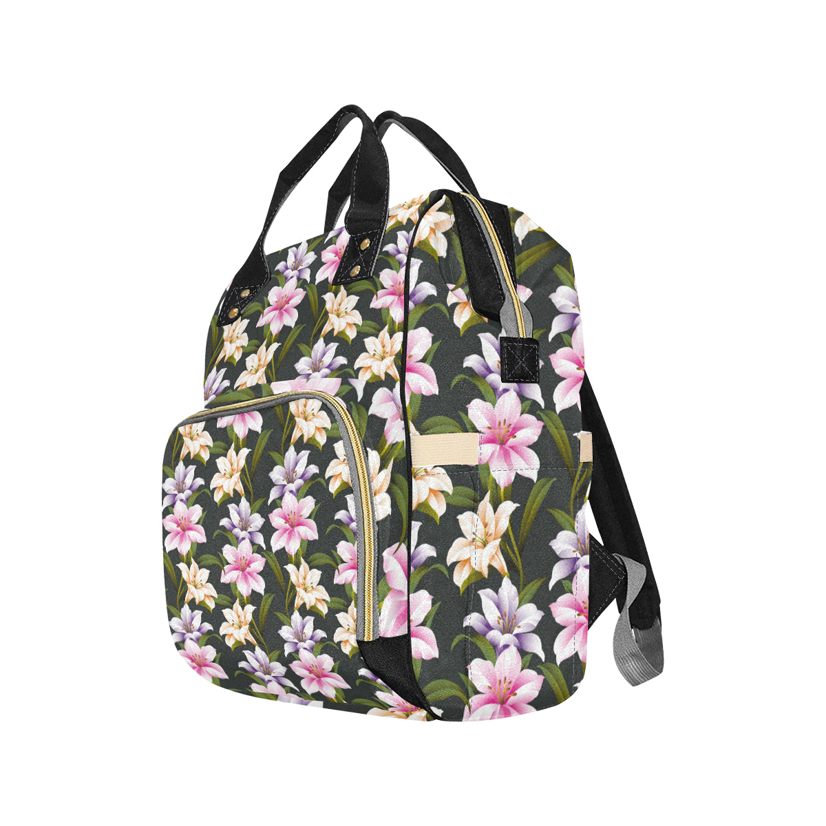 Lily Pattern Print Design LY01 Diaper Bag Backpack