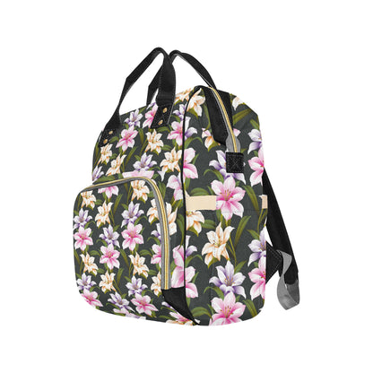 Lily Pattern Print Design LY01 Diaper Bag Backpack