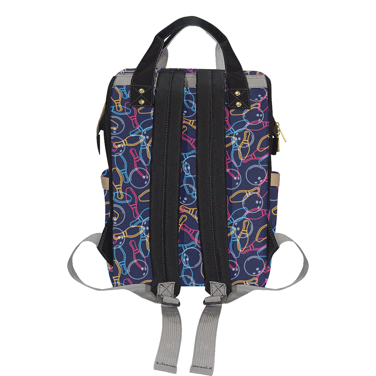 Bowling Pattern Print Design 07 Diaper Bag Backpack