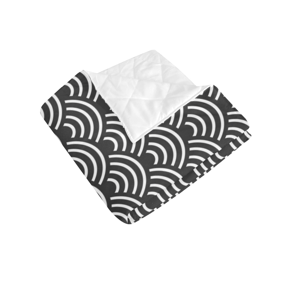 Scales Black White Pattern Print Design 03 Premium Quilt