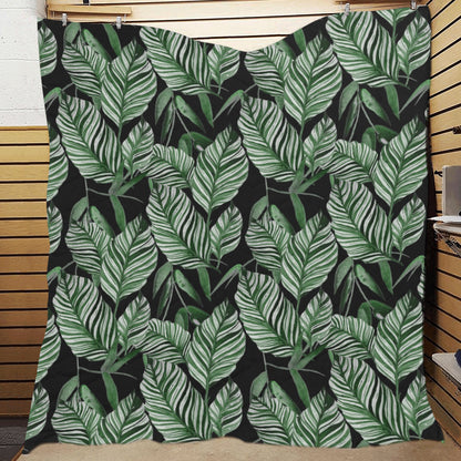 Palm Leaves Pattern Print Design PL09 Premium Quilt