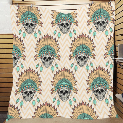 Indian Skull Pattern Premium Quilt