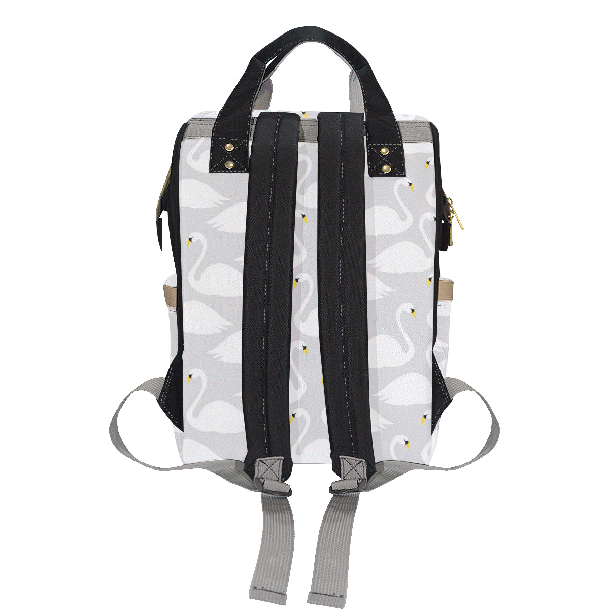 Swan Pattern Print Design 02 Diaper Bag Backpack