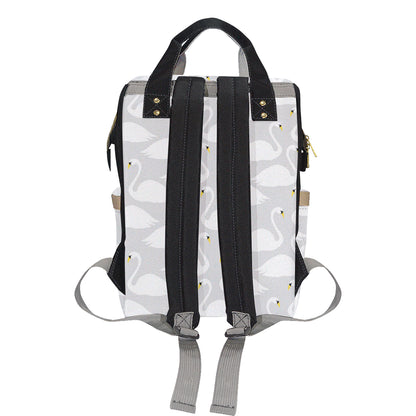 Swan Pattern Print Design 02 Diaper Bag Backpack