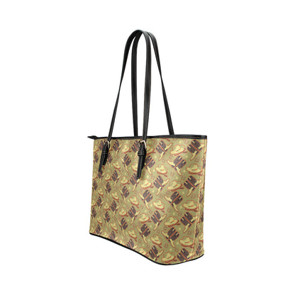 Western Cowboy Themed Leather Tote Bag