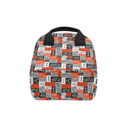 Music Note Design Themed Print Insulated Lunch Bag