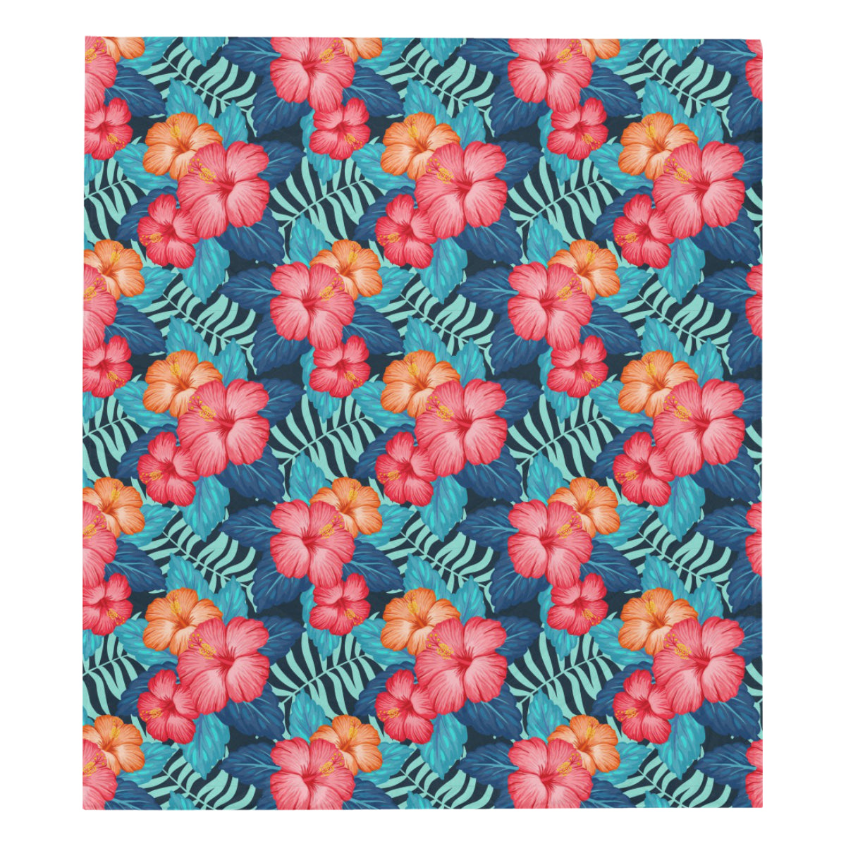 Red Hibiscus Pattern Print Design HB02 Premium Quilt