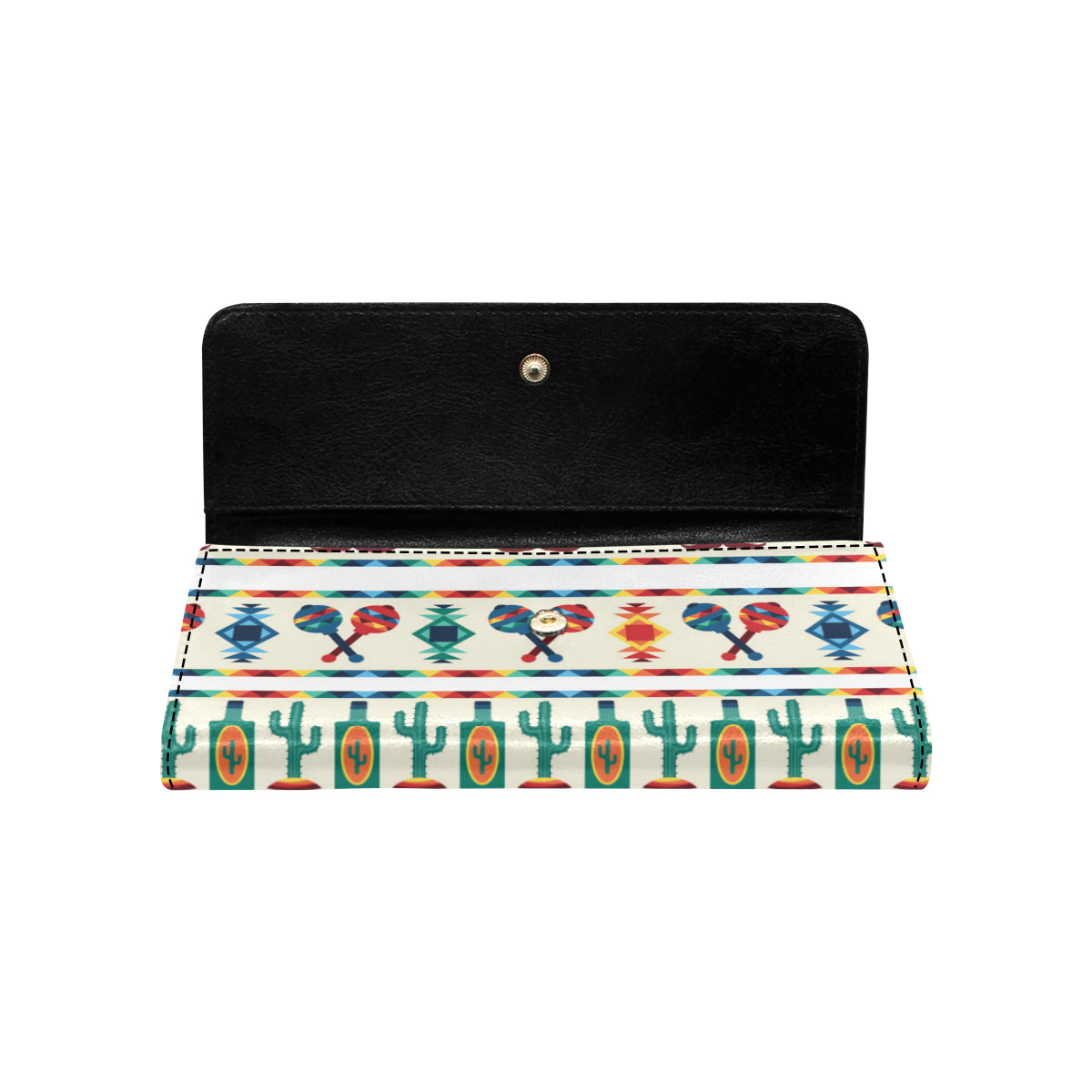 Maracas Mexican Pattern Print Design 01 Women's Trifold Wallet