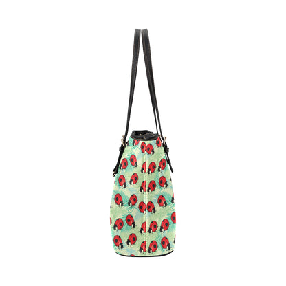 Ladybug Cute Print Pattern Leather Tote Bag