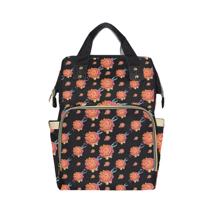 Marigold Pattern Print Design 01 Diaper Bag Backpack
