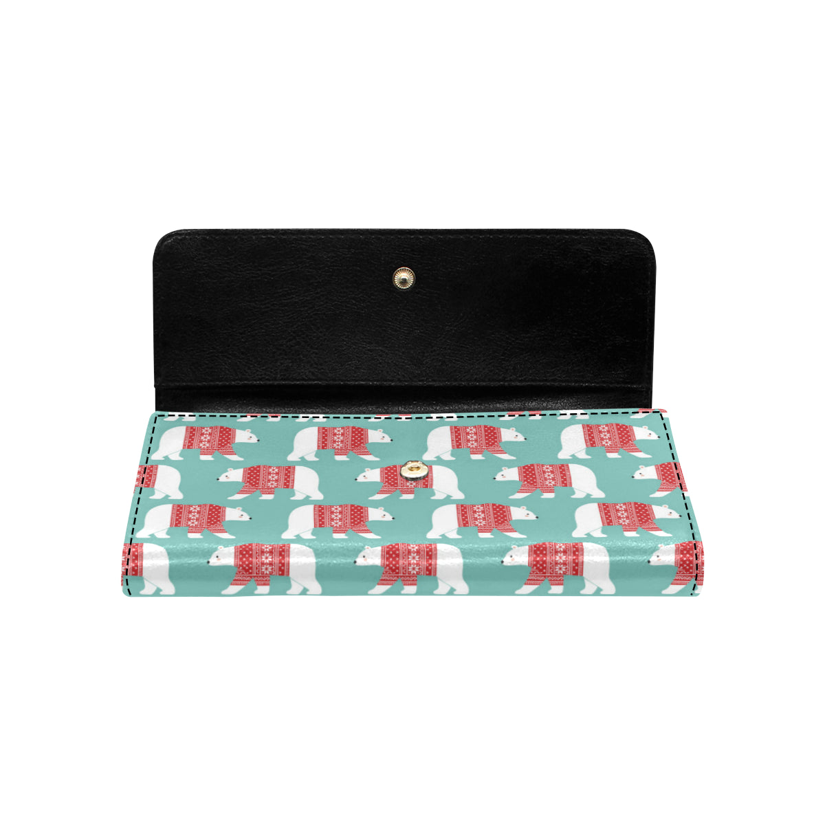 Polar Bear Pattern Print Design A04 Women's Trifold Wallet
