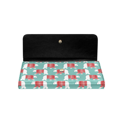 Polar Bear Pattern Print Design A04 Women's Trifold Wallet
