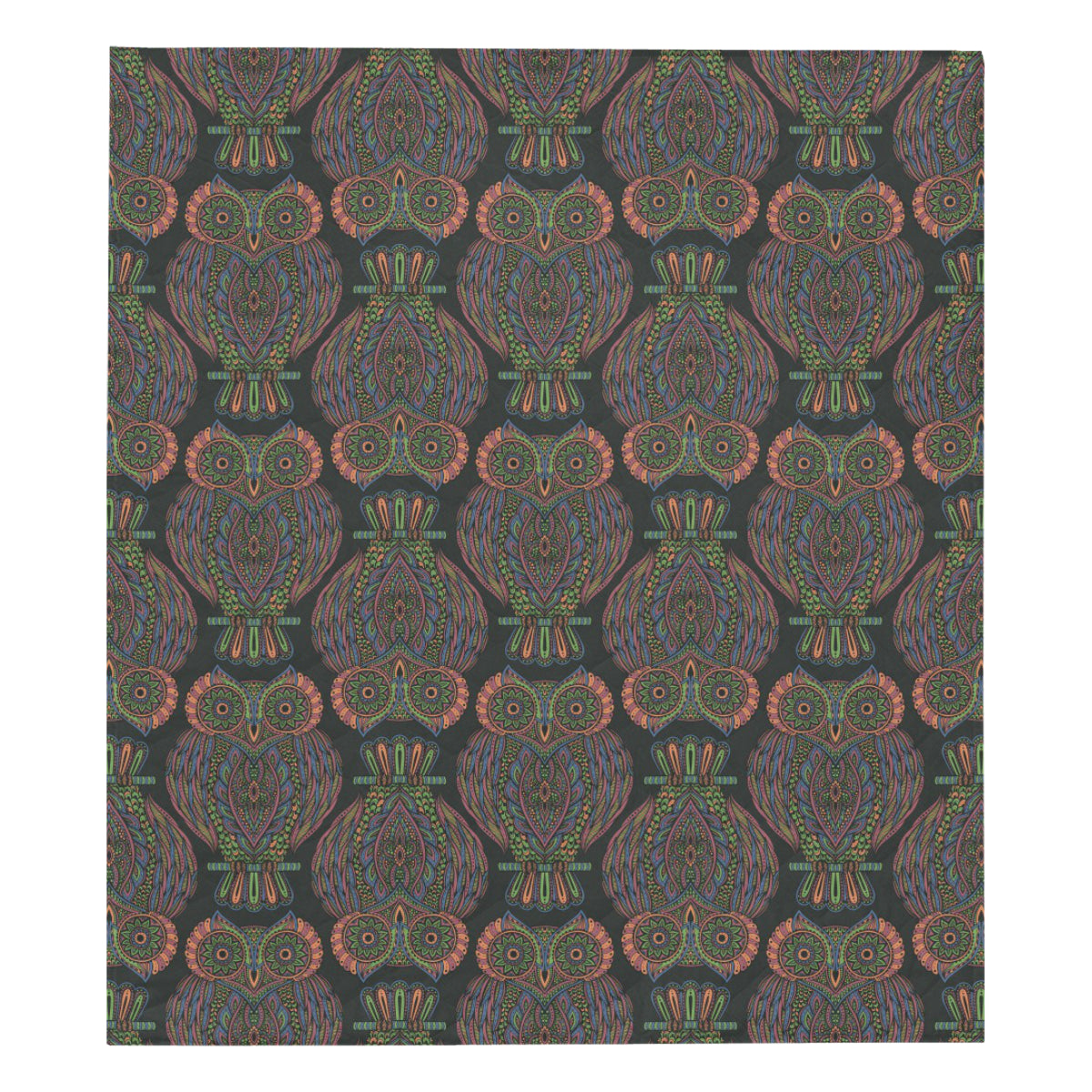 Owl Pattern Print Design A05 Premium Quilt